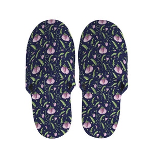 Sweet Pea Floral Pattern Print Slippers