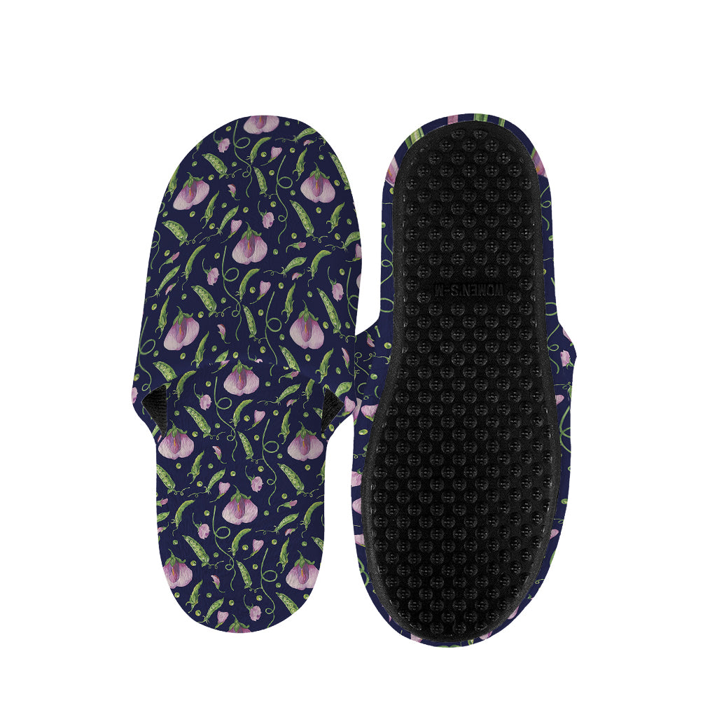 Sweet Pea Floral Pattern Print Slippers