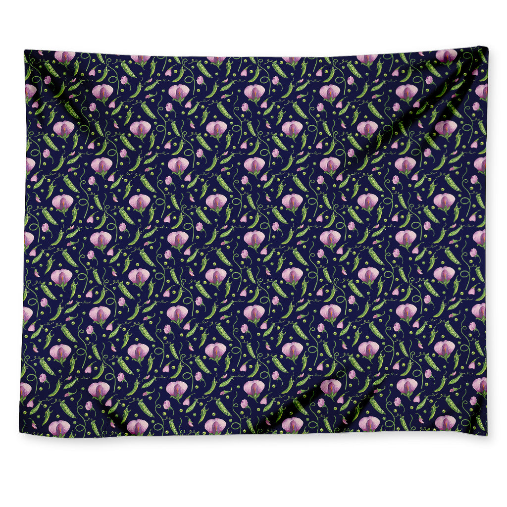 Sweet Pea Floral Pattern Print Tapestry