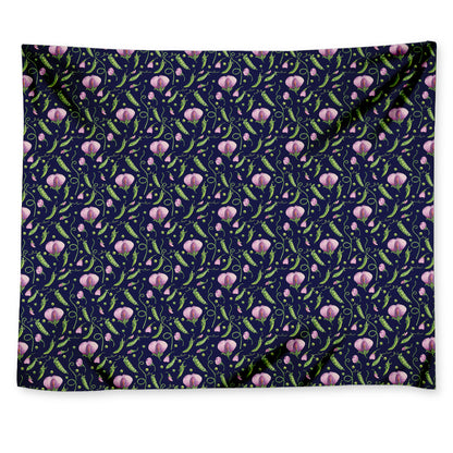 Sweet Pea Floral Pattern Print Tapestry