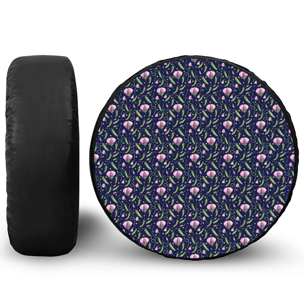 Sweet Pea Floral Pattern Print Tire Cover