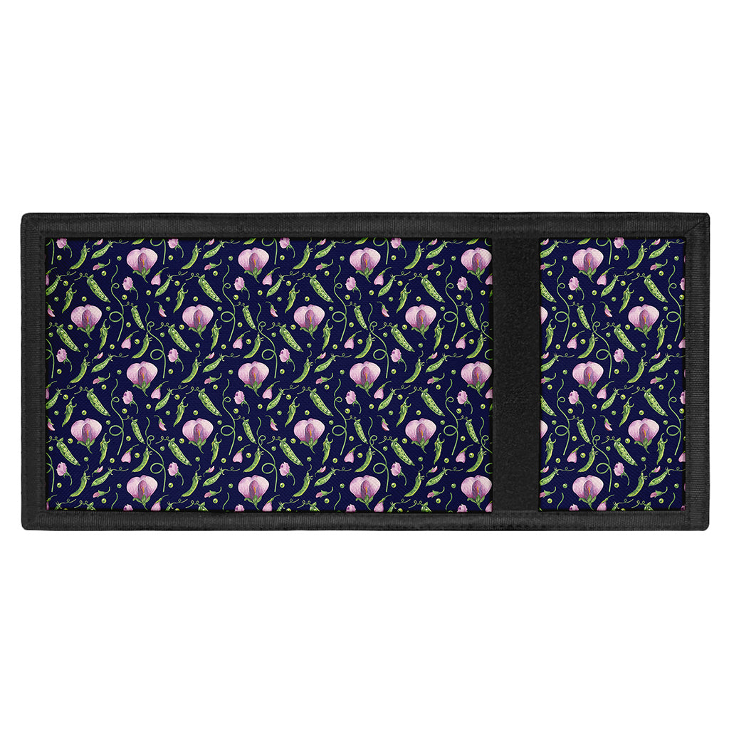 Sweet Pea Floral Pattern Print Trifold Wallet