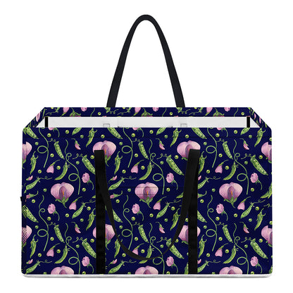Sweet Pea Floral Pattern Print Utility Tote Bag