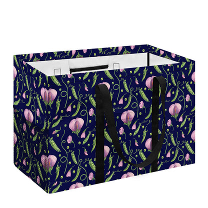 Sweet Pea Floral Pattern Print Utility Tote Bag