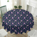 Sweet Pea Floral Pattern Print Waterproof Round Tablecloth