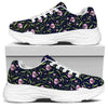 Sweet Pea Floral Pattern Print White Chunky Shoes