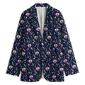Sweet Pea Floral Pattern Print Women's Cotton Blazer