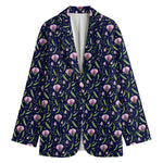 Sweet Pea Floral Pattern Print Women's Cotton Blazer