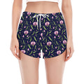Sweet Pea Floral Pattern Print Women's Split Running Shorts