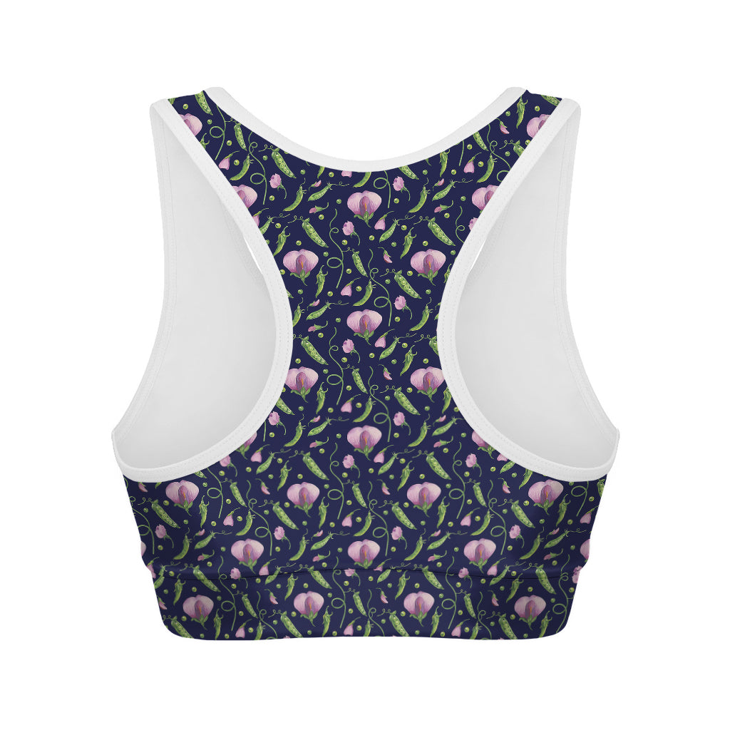 Sweet Pea Floral Pattern Print Women's Sports Bra