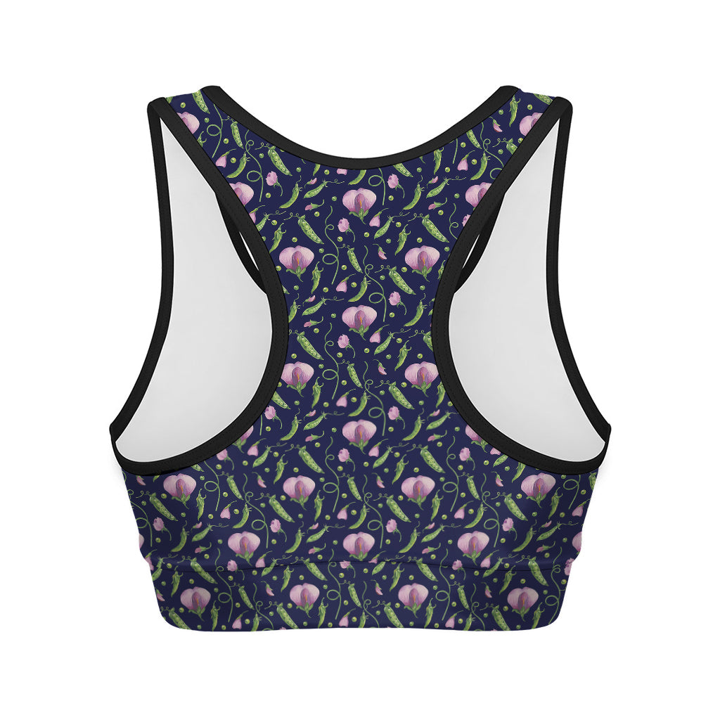 Sweet Pea Floral Pattern Print Women's Sports Bra