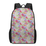 Sweet Pea Flower Pattern Print 17 Inch Backpack