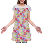 Sweet Pea Flower Pattern Print Adjustable Apron