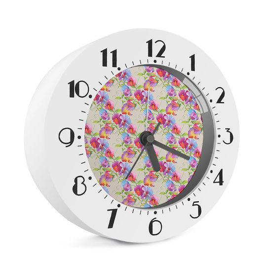 Sweet Pea Flower Pattern Print Alarm Clock