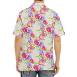 Sweet Pea Flower Pattern Print Aloha Shirt