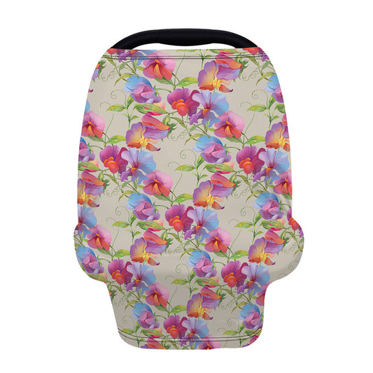 Sweet Pea Flower Pattern Print Baby Seat Cover