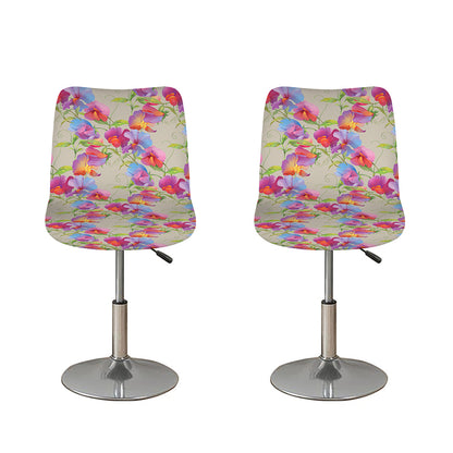 Sweet Pea Flower Pattern Print Bar Stool Covers
