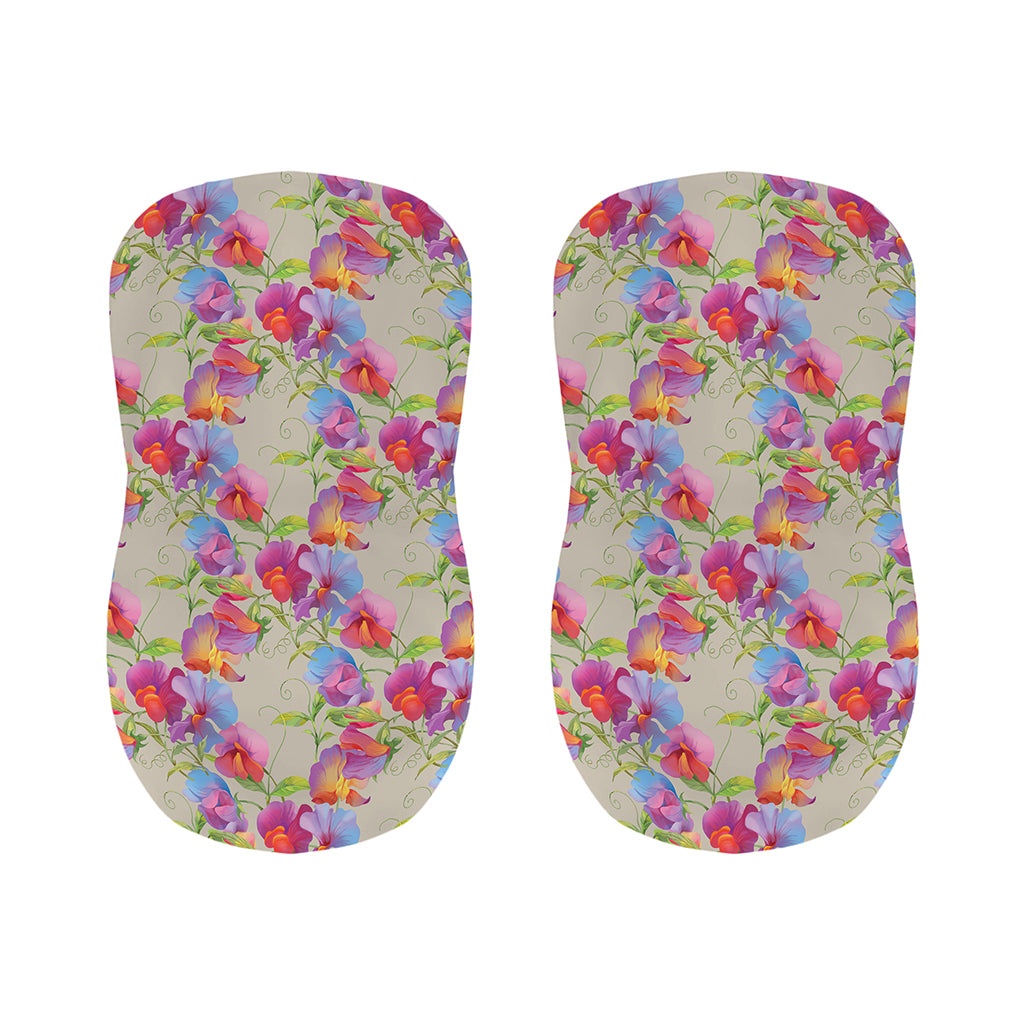 Sweet Pea Flower Pattern Print Bar Stool Covers