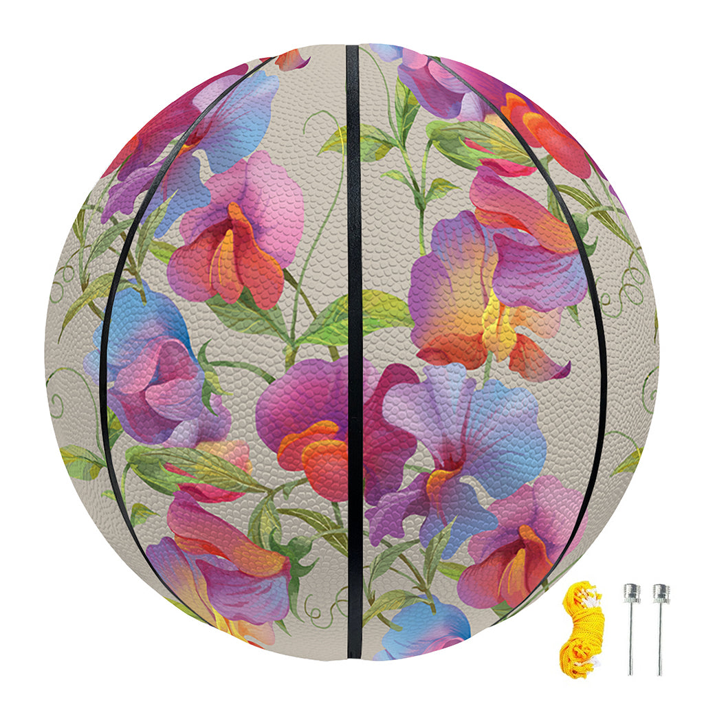 Sweet Pea Flower Pattern Print Basketball