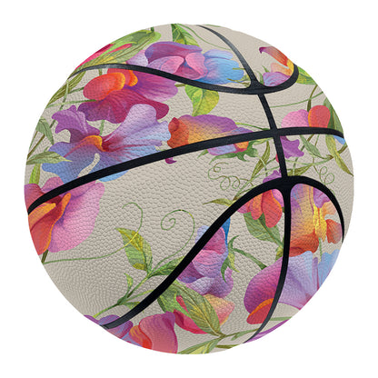 Sweet Pea Flower Pattern Print Basketball