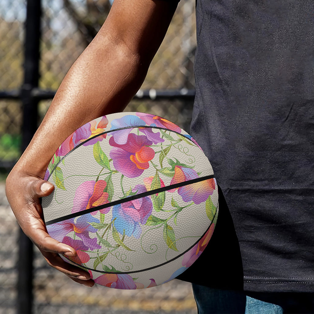 Sweet Pea Flower Pattern Print Basketball