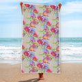 Sweet Pea Flower Pattern Print Beach Towel