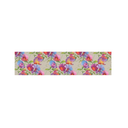 Sweet Pea Flower Pattern Print Bed Runner