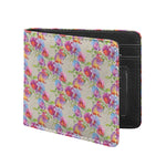 Sweet Pea Flower Pattern Print Bifold Wallet
