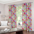 Sweet Pea Flower Pattern Print Dimout Grommet Curtains