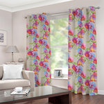 Sweet Pea Flower Pattern Print Blackout Grommet Curtains