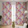 Sweet Pea Flower Pattern Print Blackout Pencil Pleat Curtains