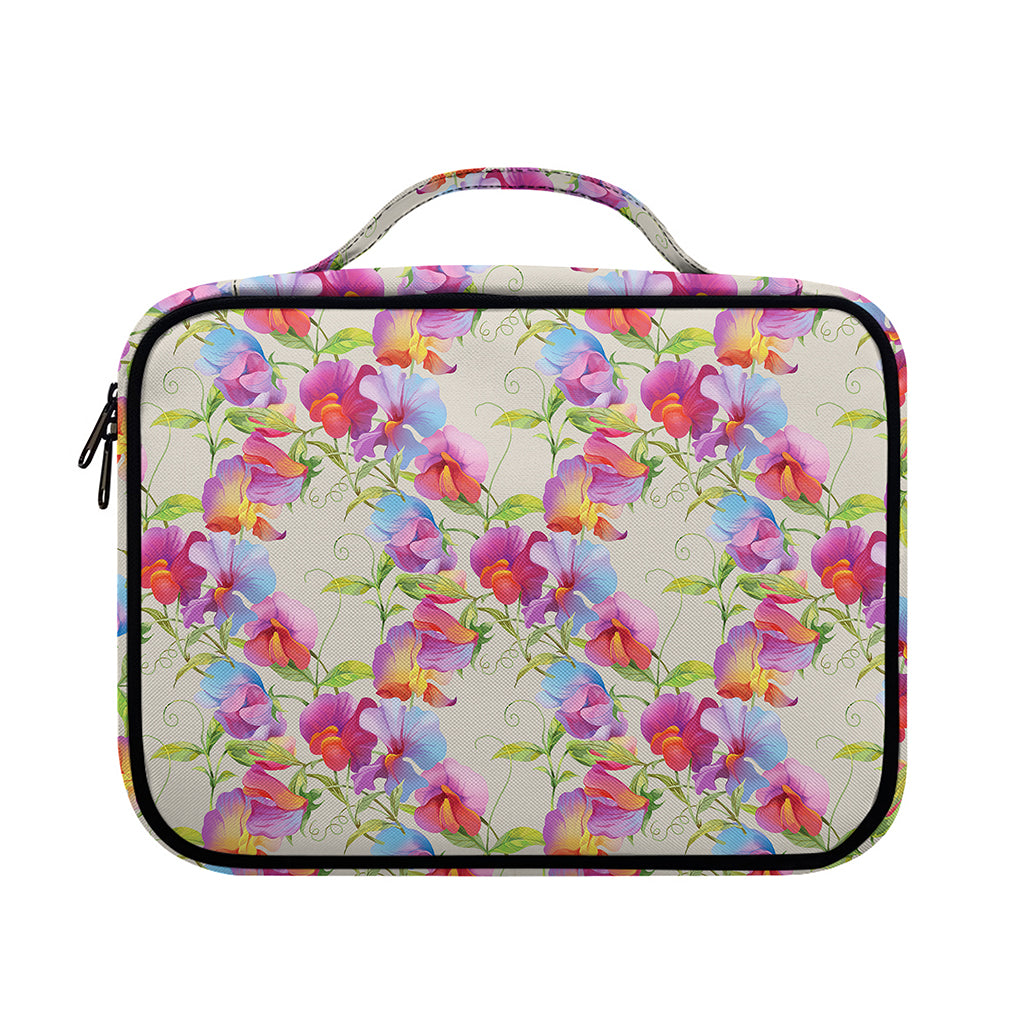 Sweet Pea Flower Pattern Print Briefcase Bible Bag