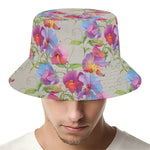 Sweet Pea Flower Pattern Print Bucket Hat