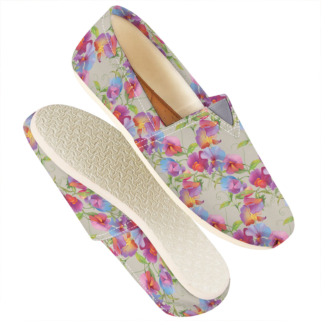 Sweet Pea Flower Pattern Print Casual Shoes