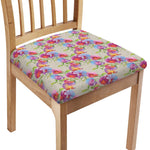Sweet Pea Flower Pattern Print Chair Cushion Cover