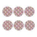Sweet Pea Flower Pattern Print Coaster Set