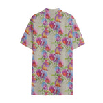 Sweet Pea Flower Pattern Print Cotton Hawaiian Shirt