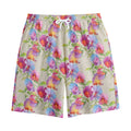 Sweet Pea Flower Pattern Print Cotton Shorts