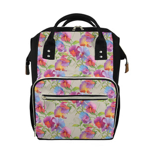 Sweet Pea Flower Pattern Print Diaper Bag