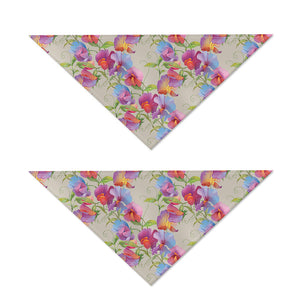 Sweet Pea Flower Pattern Print Dog Bandana