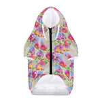 Sweet Pea Flower Pattern Print Dog Zip Up Hoodie