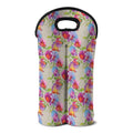 Sweet Pea Flower Pattern Print Double Neoprene Wine Tote