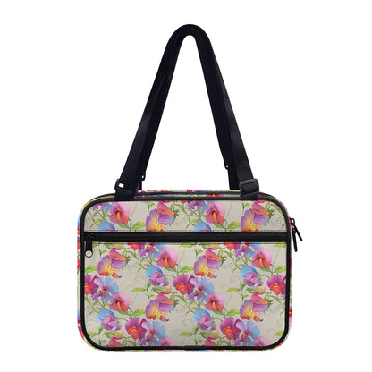 Sweet Pea Flower Pattern Print Double Strap Bible Bag