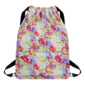 Sweet Pea Flower Pattern Print Drawstring Backpack