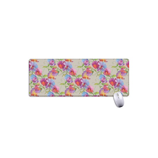 Sweet Pea Flower Pattern Print Extended Mouse Pad