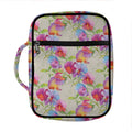 Sweet Pea Flower Pattern Print Front Pocket Bible Bag