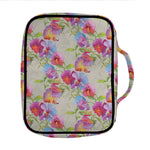 Sweet Pea Flower Pattern Print Front Pocket Bible Bag