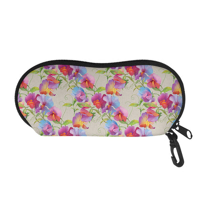 Sweet Pea Flower Pattern Print Glasses Case