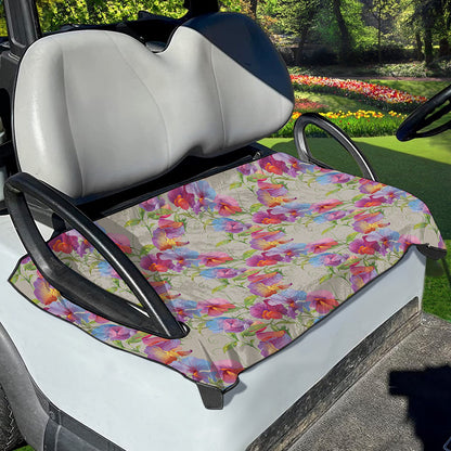 Sweet Pea Flower Pattern Print Golf Cart Seat Cover