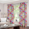 Sweet Pea Flower Pattern Print Grommet Curtains